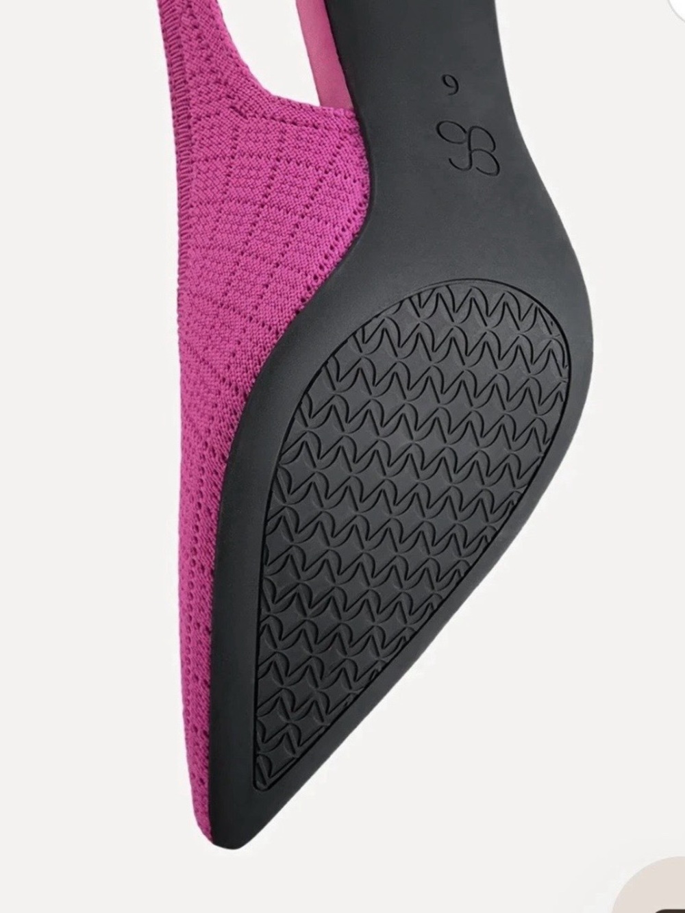 Women's Fuchsia Pink Cosy Island Sz 8 Slingback Pointed-Toe Heels Bow New - Picture 5 of 6